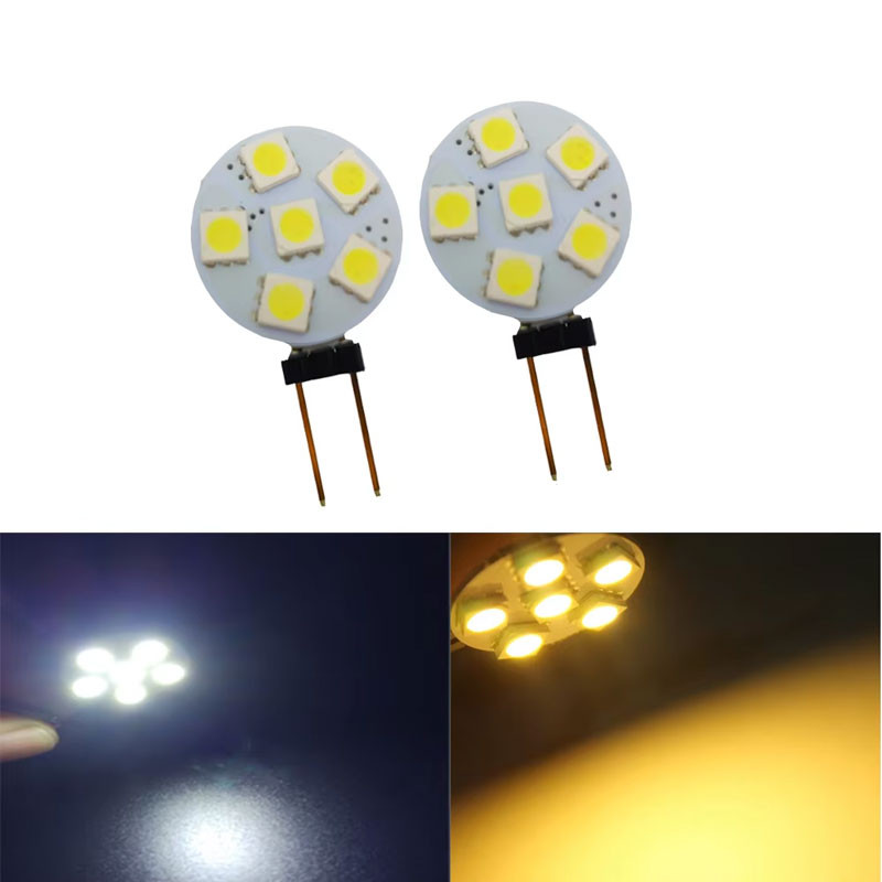 5/10pcs G4 5050 6 Led 12V DC W5W 6 SMD ไฟ Led บ้าน RV Camper Marine สีขาวรถบ้าน Marine ตู้โคมไฟ