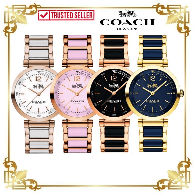 ในสต็อก [ของแท้] Coach 100% Original Womens 1941 Sport Ceramic Stainless Steel Women Lady Watch 1450