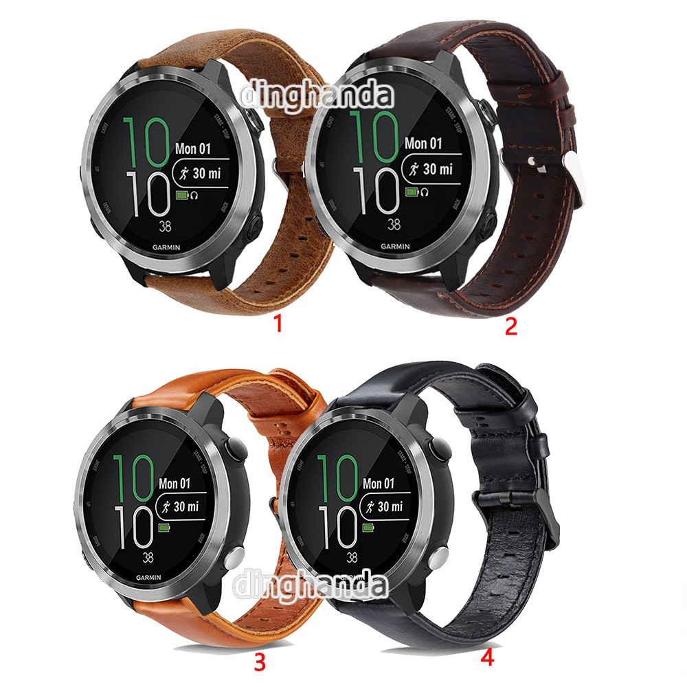 ในสต็อก Replacement Band สายหนังแท้สําหรับผู้เบิกทาง Garmin 645 245M