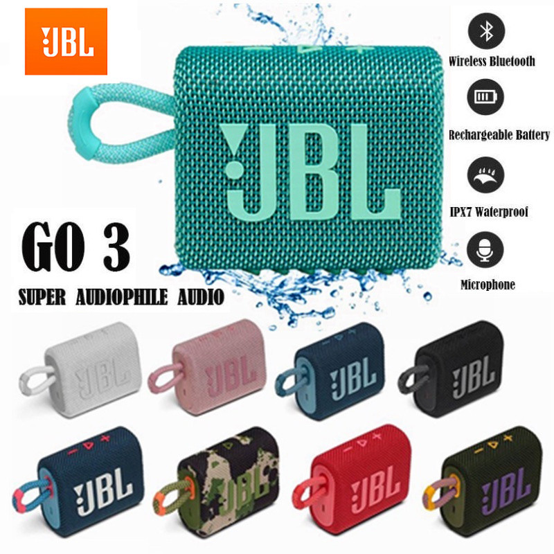 Jbl Go 3 Mini TWS ลําโพงไร้สายบลูทูธซับวูฟเฟอร์กีฬากลางแจ้งลําโพงกันน้ําแบบพกพา