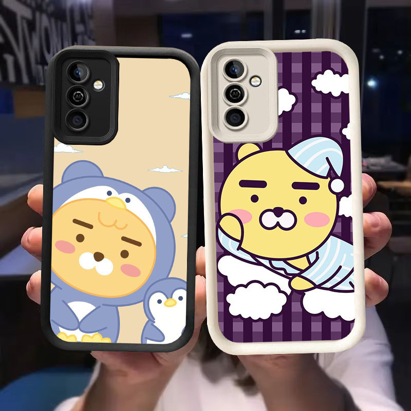 O-34 Kakao Friends Casing สําหรับ Samsung Galaxy S21 M15 S24 A55 5G FE สีดําและสีขาว