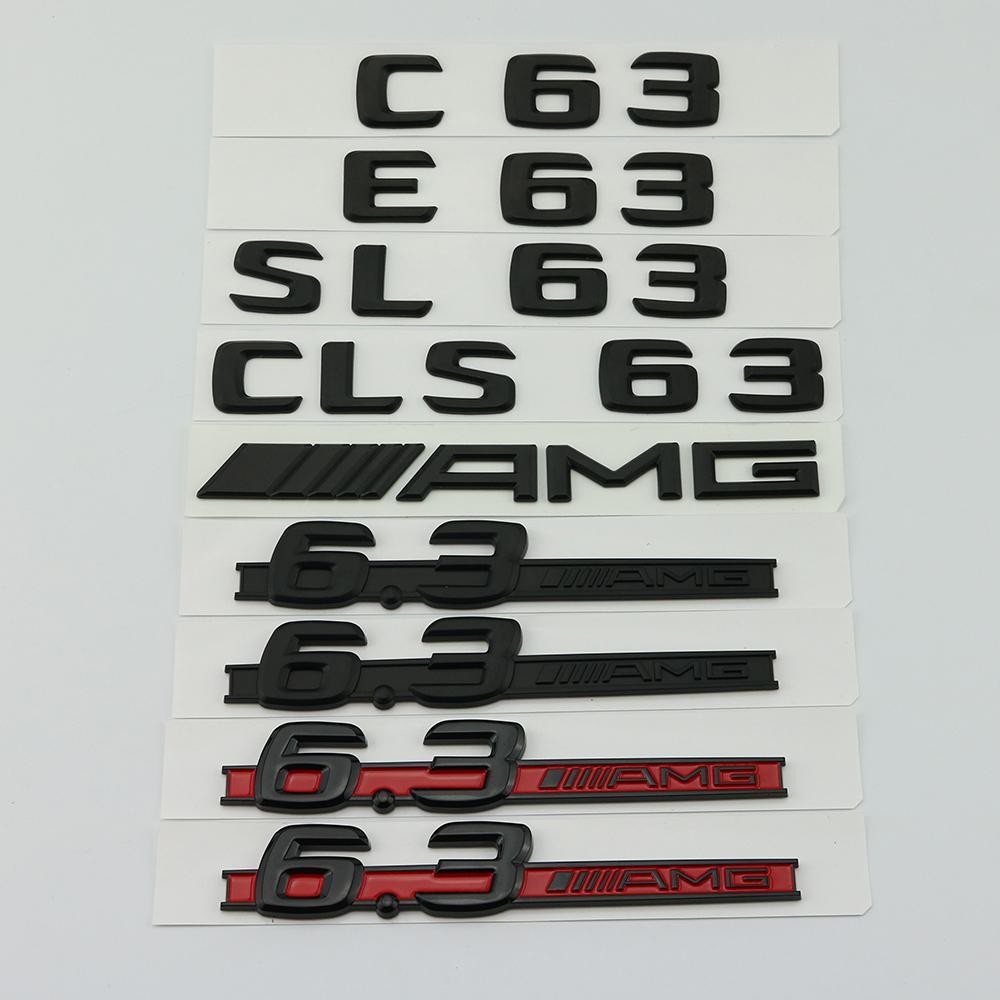 Mercedes-Benz C63 E63 CLS63 SL63 ด้านหลังหางโลโก้รถดัดแปลง 6.3 AMG Fender โลโก้ด้านข้างรถสติกเกอร์สี