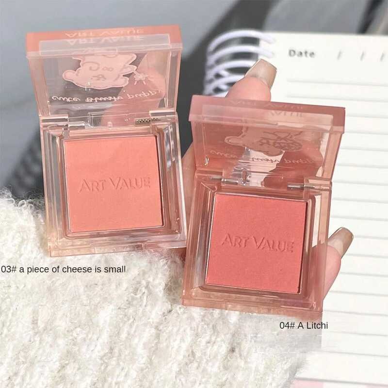 ▣ Peach Pink Powder Blusher Matte Natural Cheek Tint Brighten Face Hightlight Waterproof Facia