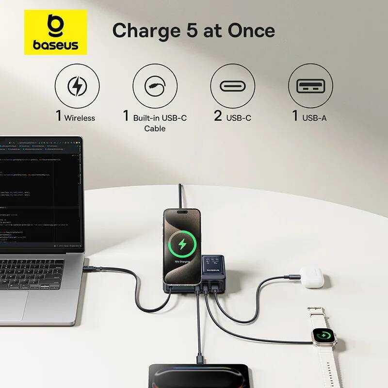 ▥ Baseus 140W Desktop Quick Charger,แท็บเล็ต Fast Charger สําหรับ Book Lenovo,เครื่องชาร์จโทรศั