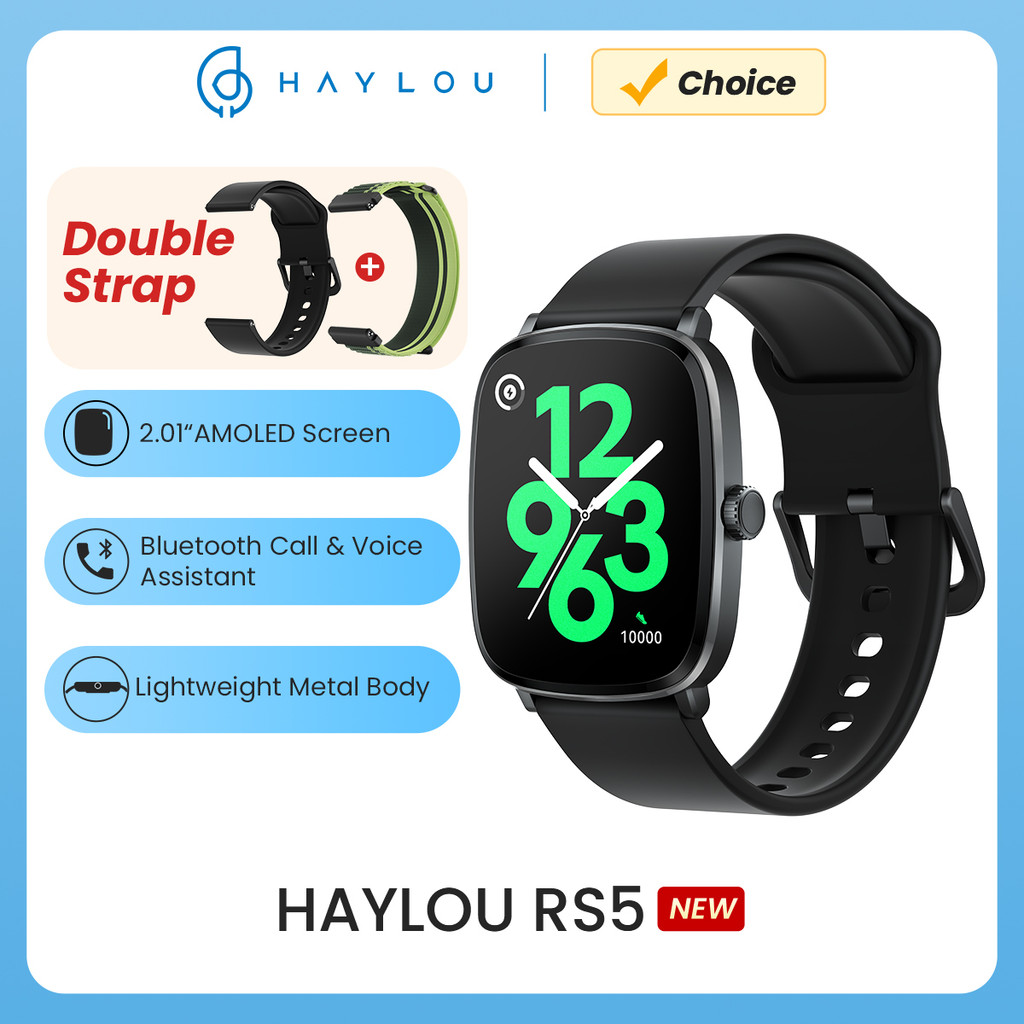 HAYLOU นาฬิกา Rs5 2.01 นิ้ว AMOLED HD Display Bluetooth Talk Sport Voice Assistant กลูโคสในเลือด Sma