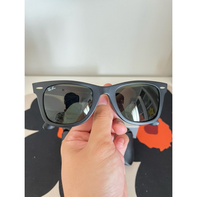 มือสอง สภาพใหม่มาก ไม่ค่อยได้ใส่ แว่นตา RayBan RB2140F 901S ORIGINAL WAYFARER Size 52