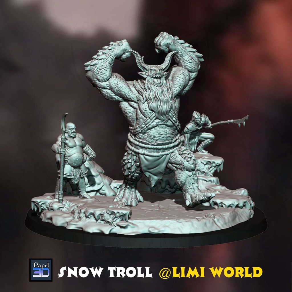 [DND] ฉากหิมะ Wilderness Picker Troll Third Party Model แหวนเมจิกแหวน King เกมกระดาน DND วิ่งทีมเรซิ