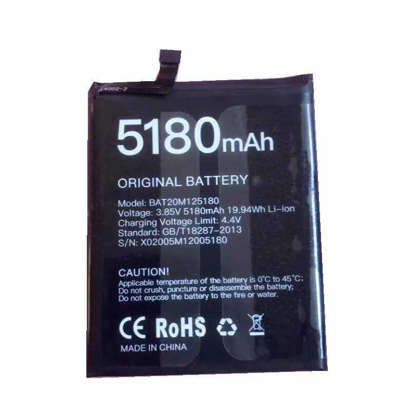 ▥ 1X คุณภาพสูง 5180 Mah/19.94Wh Bat20m125180 เปลี่ยนแบตเตอรี่โทรศัพท์มือถือสําหรับ Doogee S58 P