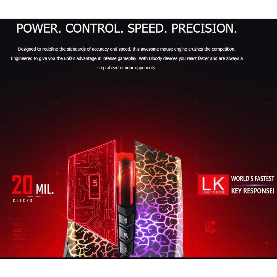 A4Tech Bloody A70 LK Optical Micro-motion Gaming Mouse 4000dpi Wired Mouse