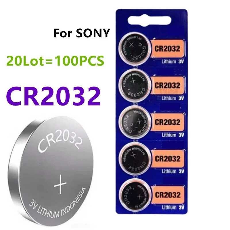 Δ 100 ชิ้นสำหรับ Sony Cr2032 Dl2032 Ecr2032 แบตเตอรี่ลิเธียมนาฬิ