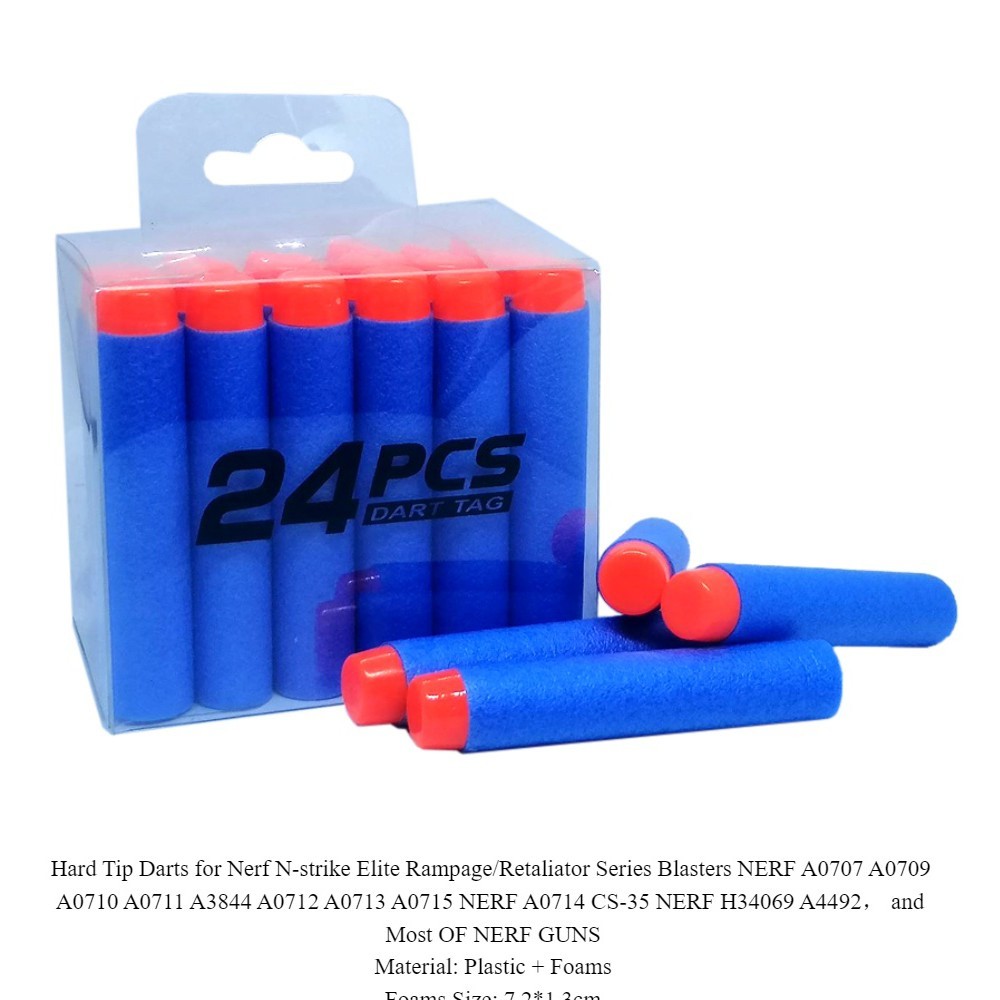 ในสต็อก 24 ชิ้น Safe Soft Bullet Dart Tag ใช้งานร่วมกับ Nerf Gun โฟมยิงของเล่น Accesory