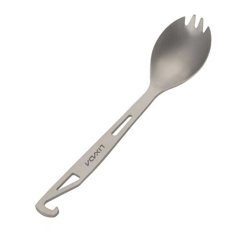 LY Lixada Titanium Alloy Openers Lightweight ช้อนส้อมกลางแจ้งสำหรับเดินท