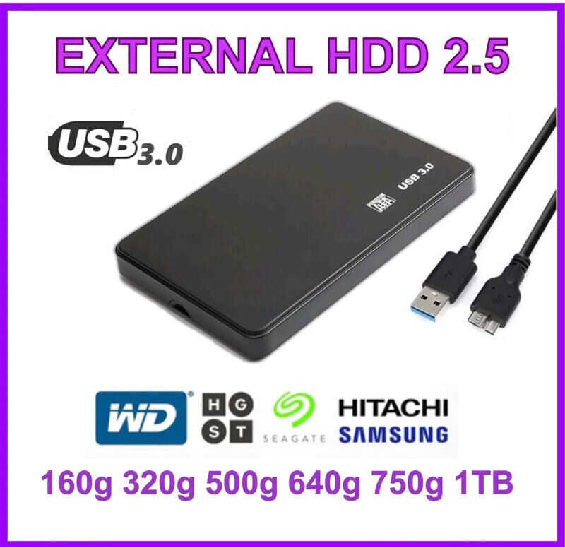 ▣ External Harddisk Boxเลือกสีได้ ความจุ1tb 750Gb 500Gb 320Gb 250Gb ขนาด2.