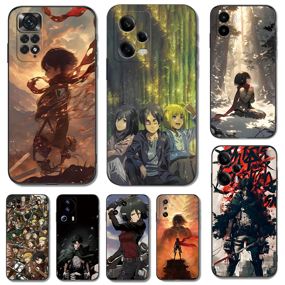 เคส สำหรับ Xiaomi Poco C40 M5 M5S 4G / Poco M4 X3 Gt 5G แอตแท็ก ออน ไททัน Titan ลมจีน เคส Case สีดํา