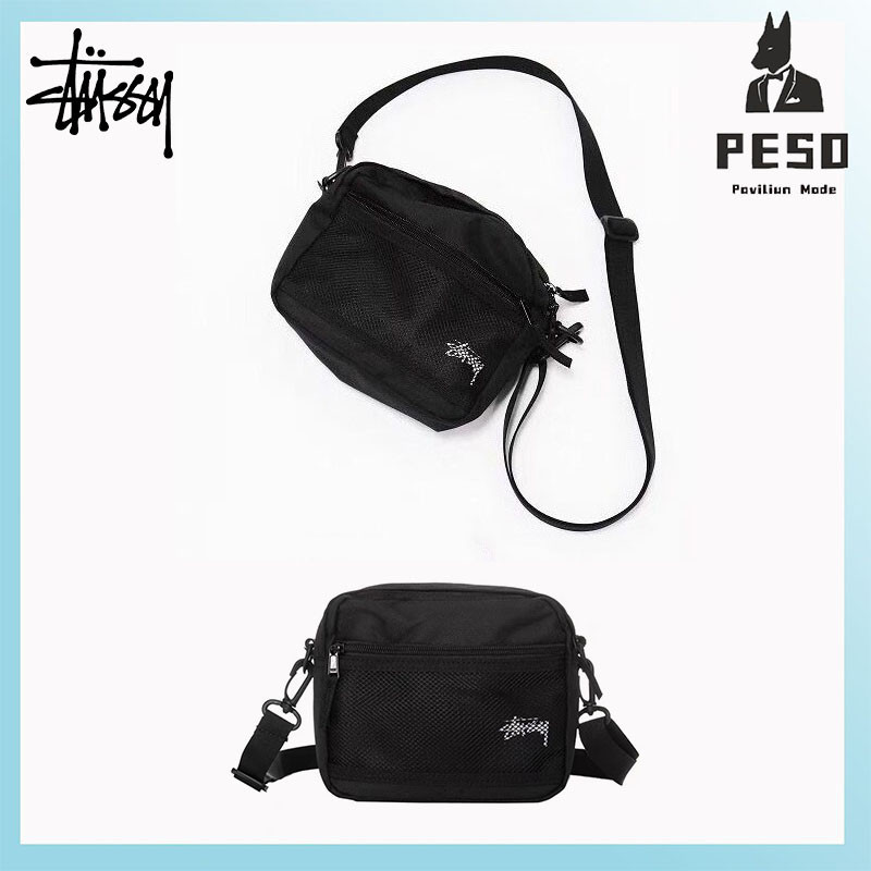 ♞Stussy Unisex Canvas Mini Crossbody Bag - มัลติฟังก์ชั่น ดีไซน์มีสไตล์ เหมาะสําหรับโทรศัพท์มือถือแ