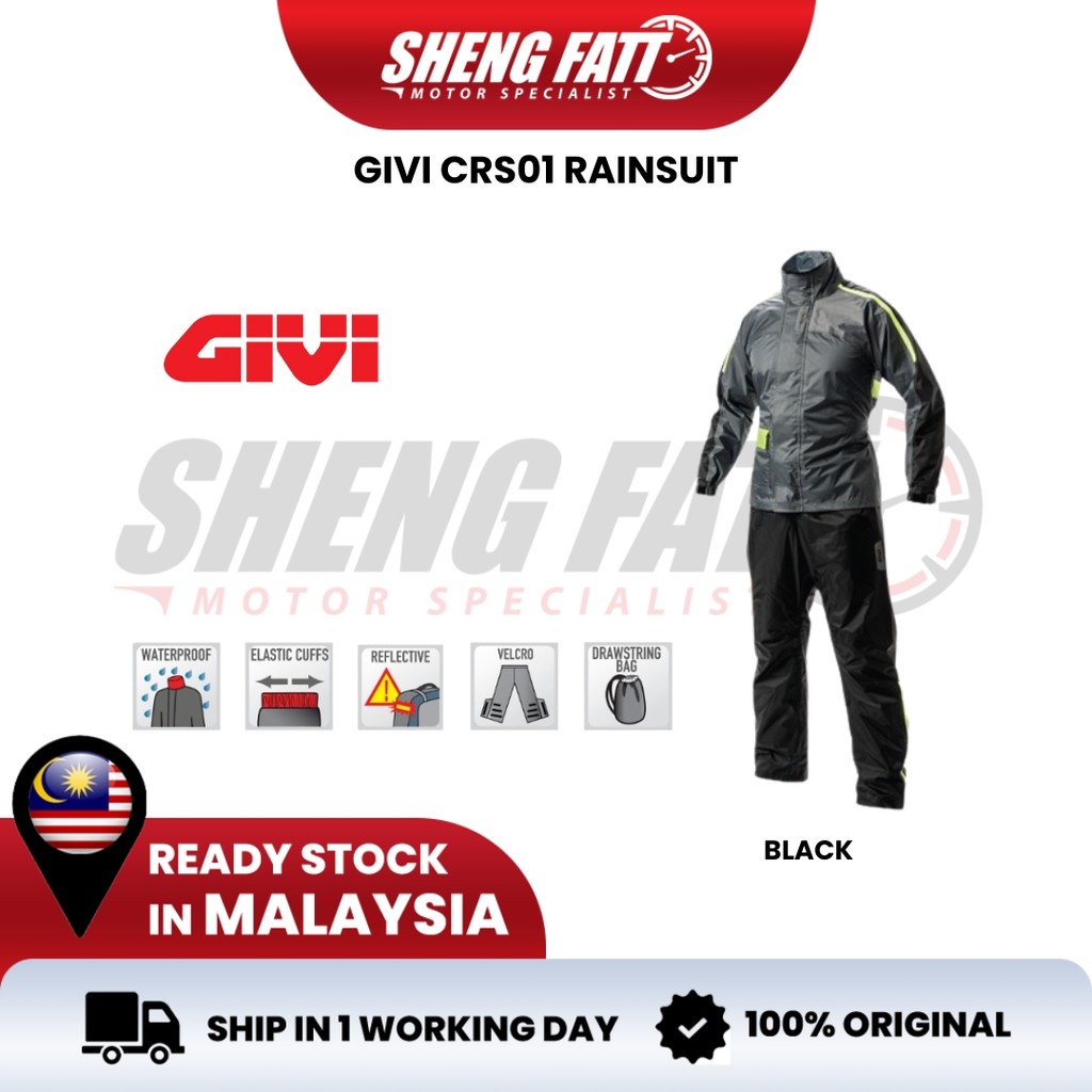 GIVI CRS01.AX RAINCOAT เสื้อกันฝนสีเหลือง Baju Hujan กันน้ํา Baju Hujan มอเตอร์เสื้อกันฝน Wind Defen