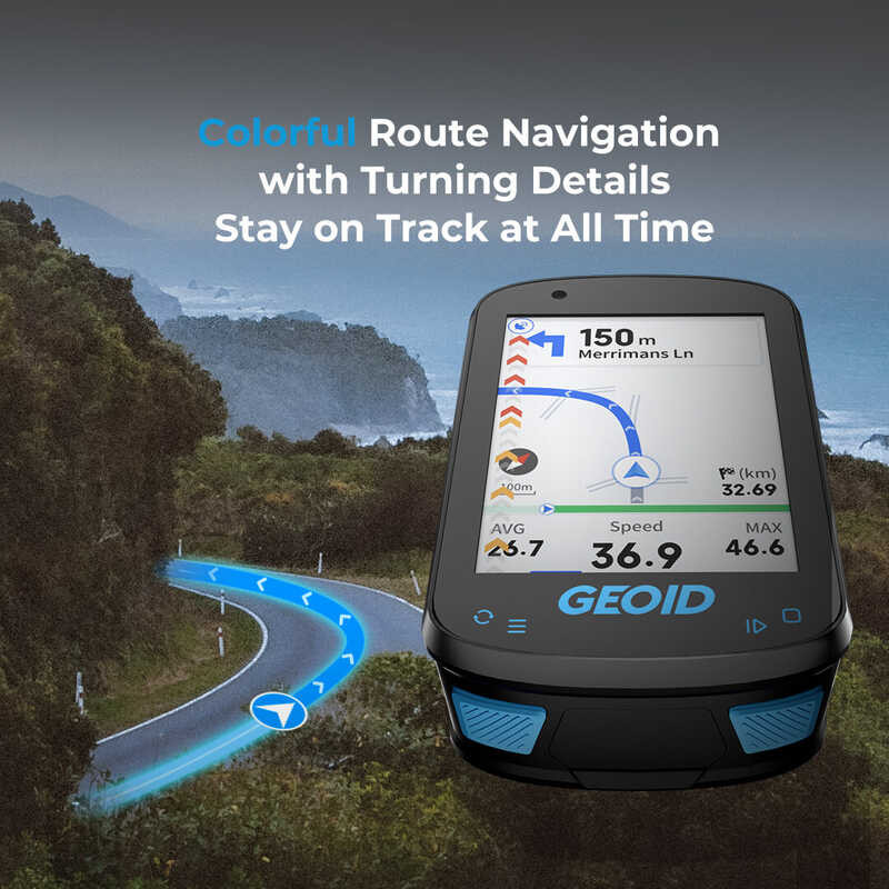 GEOID Cc600 หน้าจอสีนำทาง GPS Bike คอมพิวเตอร์ 2.4 นิ้ว WIFI Transmiss
