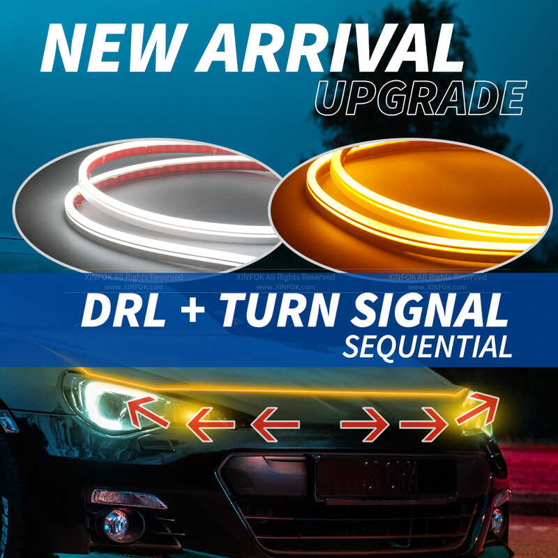 ி  XINFOK LED Car Hood Strip ไฟสากลไฟเลี้ยวรถยนต์ไฟสภาพ