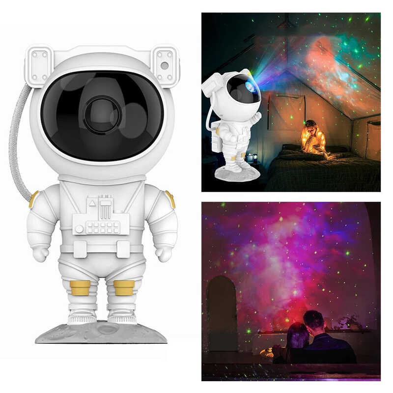 Children’S 🍀 Gifts Galaxy Projector Astronaut Starry Sky Gypsophila Laser Projection Lamp Hom