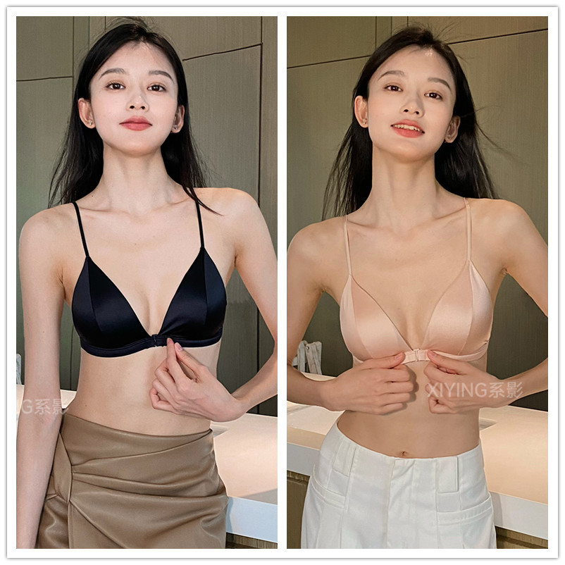 หน้าอกเล็กผู้หญิงชุดชั้นในเซ็กซี่บางสายเยาวชนสาวชุดชั้นในไร้สายเบาะนุ่มปุ่มด้านหน้าสุภาพสตรีชุดชั้นใน