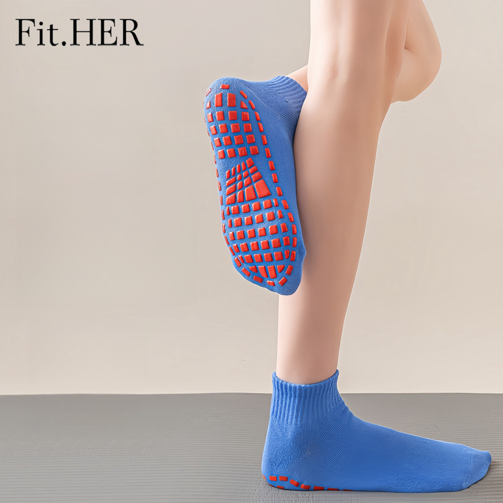 Fit.HER  Socks anti slip floor socks men's and women's adult socks yoga trampoline socks