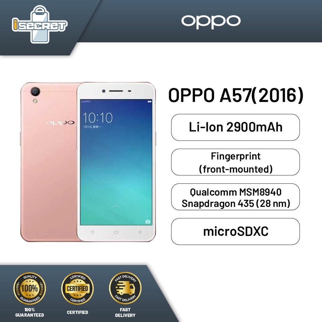 ในสต็อก Oppo A57 - การบริจาคมือสอง (3GB RAM + 32GB ROM 5.2 นิ้ว 13MP LTE) สมาร์ทโฟนนําเข้าดั้งเดิม