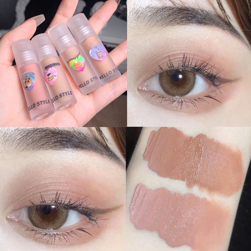 ในสต็อก Hellostyle Long Lasting Velvet Matte Smooth Liquid EyeShadow Eye Makeup otwoo Cosmetic Beaut