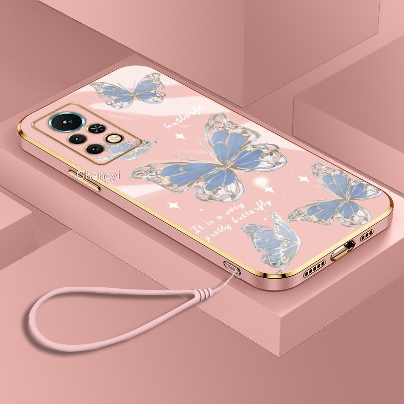 ปลอกสําหรับ INFINIX KF6P KF8 LG7N LG8N NOTE 10 11 11S 12 G88 G96 30 VIP 40 PRO 5G 8 8I นุ่มกรณีผีเสื