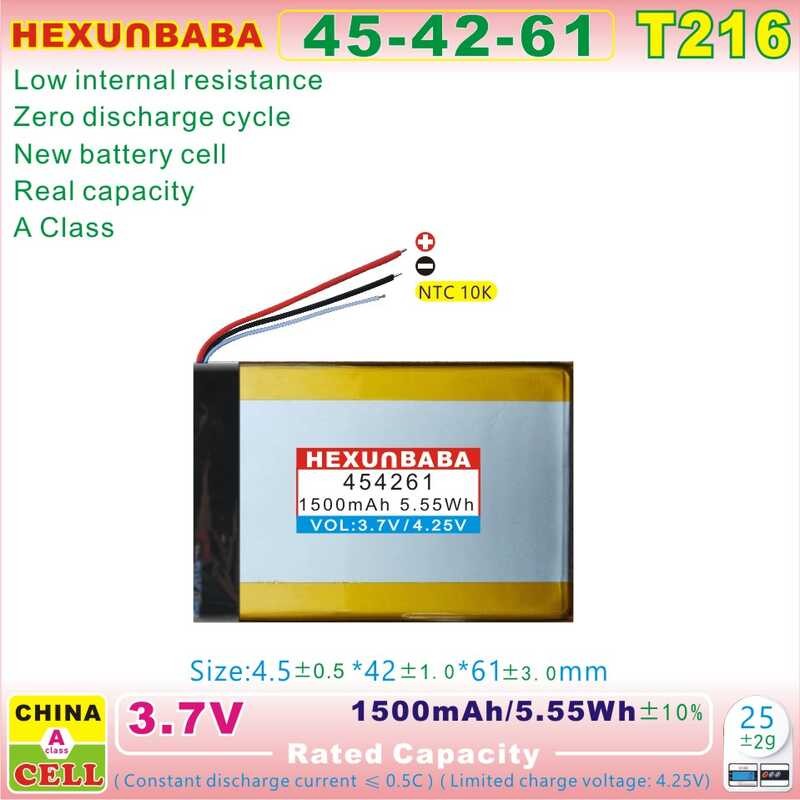 Δ 2 ชิ้น 454261 3.7V 1500Mah Ph2.0 Xh2.54 แบตเตอรี่ลิเธียมไอออนสำห
