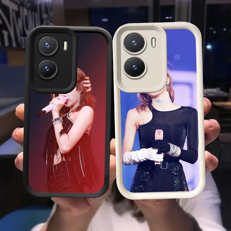 O-2 BLACKPINK Lisa Casing สําหรับ VIVO IQOO 13 Z9 Y16 Z9X Y02S Y56 5G Y83 สีดําและสีขาว