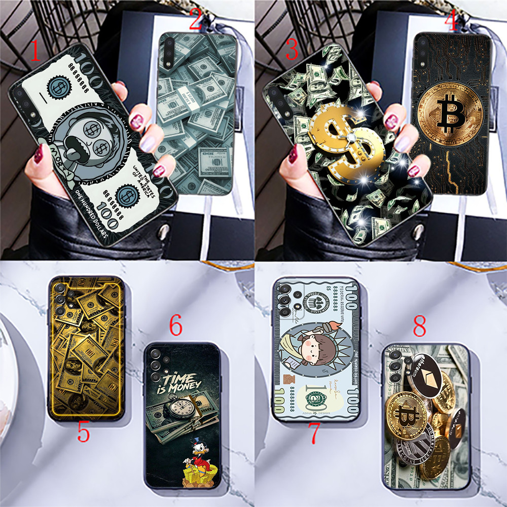 Samsung A06 A16 M35 J730 J7 Pro A82 M20 M30 A73 A5 2017 Quantum 2 SX49 เงินกระดาษเคสโทรศัพท์สีดํานุ่