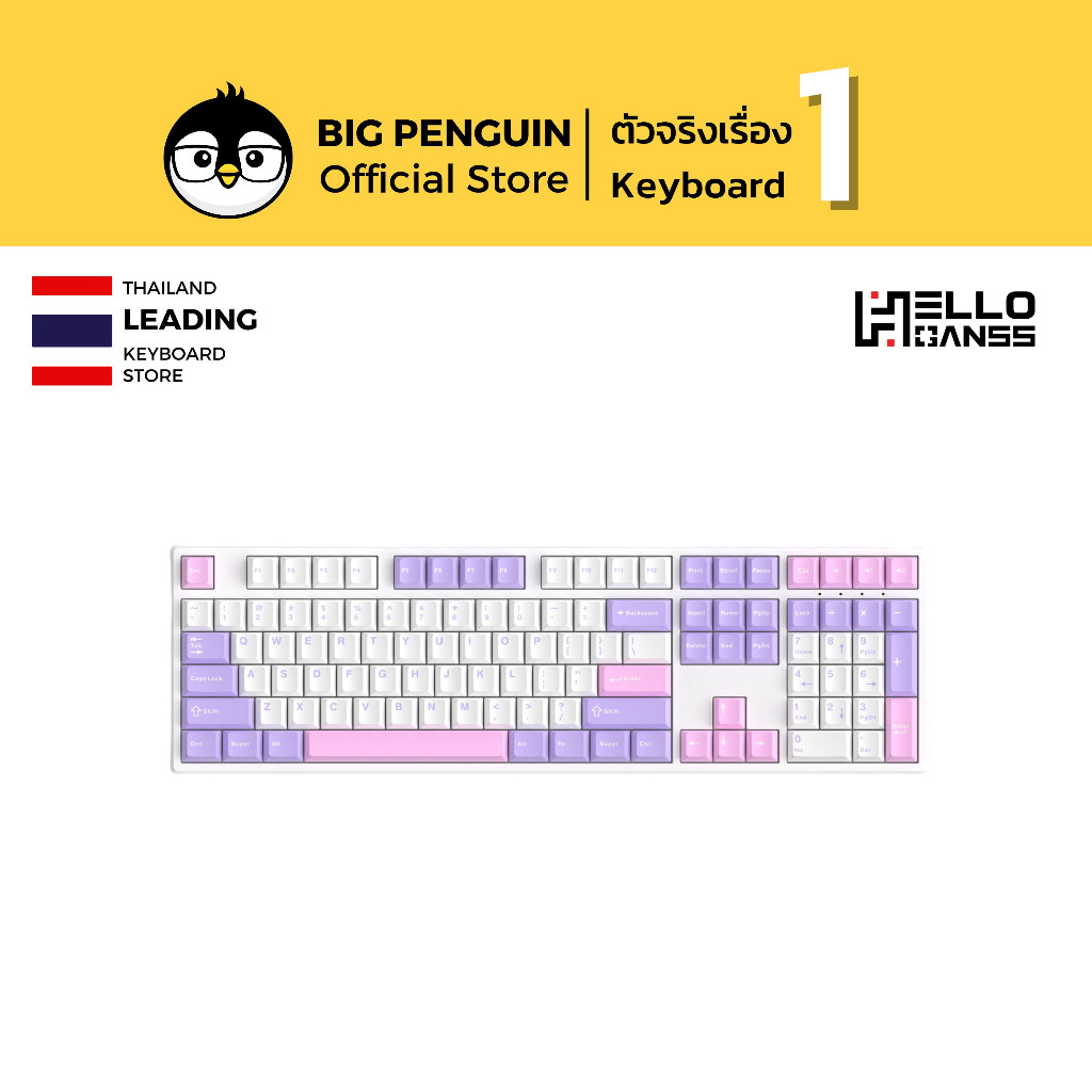 [โค้ดคุ้มลด 20%] Hello Ganss HS108T V2  Hotswap RGB Hotswap คีย์บอร์ดไร้สายภาษาไทย Mechanical Keybo