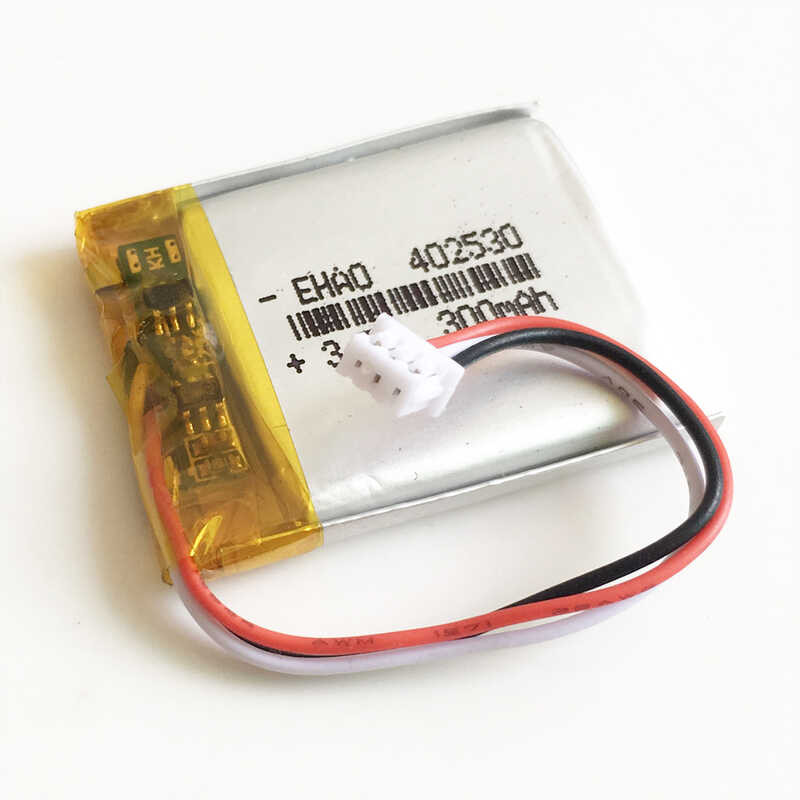 Δ 3.7V 300Mah Li-Polymer Lipo แบตเตอรี่แบบชาร์จไฟได้ 402530 JST 1.25 มม