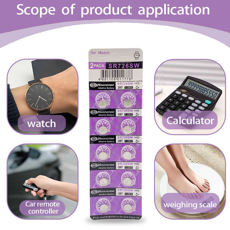 Δ 200 ชิ้น Ag2 Lr726 1.55V นาฬิกาปุ่มแบตเตอรี่ Sr726sw 397 396 L726 G2 S