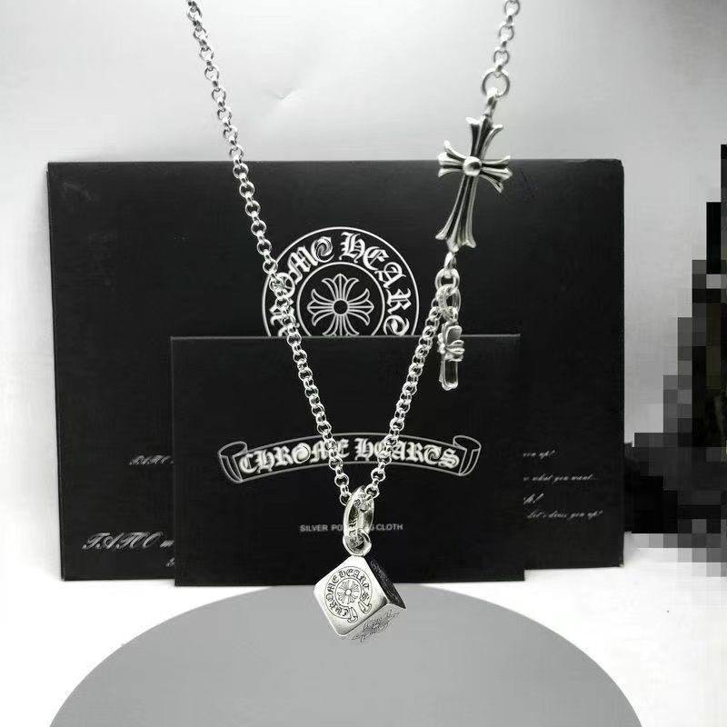 Chrome Hearts S925 เงินสเตอร์ลิง Cross Flower Ball หัวเข็มขัดเอวกางเกงกระเป๋าโซ่บุคลิกภาพ Retro ยุโรปและอเมริกา