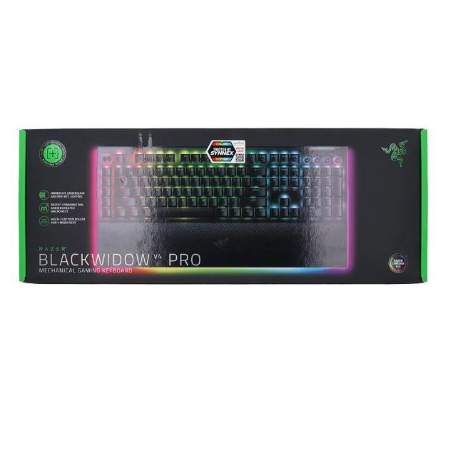 KEYBOARD (คีย์บอร์ด) RAZER BLACKWIDOW V4 PRO (RAZER GREEN SWITCH) (RAZER CHROMA RGB) (EN)