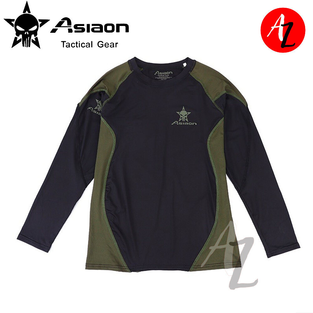 Asiaon Tactical Equipment Punisher Skull Quick Dry Dri-Fit Sleeve T-Shirt for Sports and Training Lo
