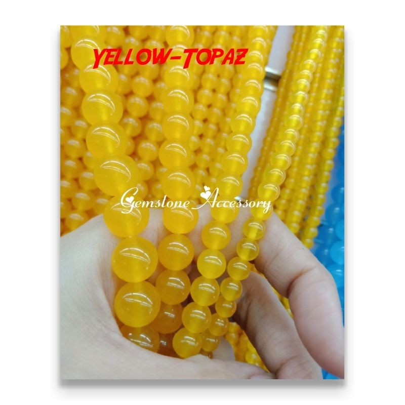 ในสต็อก YELLOW TOPAZ/PIYAO BEADS BIRTHSTONE