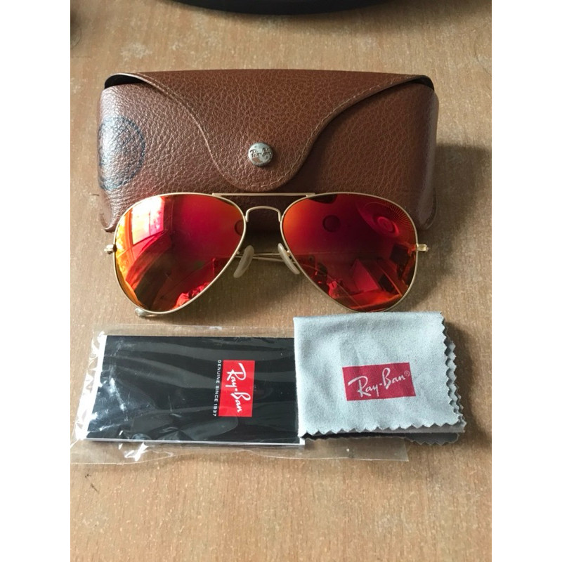 ส่งต่อมือ2 แว่นRayban aviator gold rb3025 112/69 ไซร์58