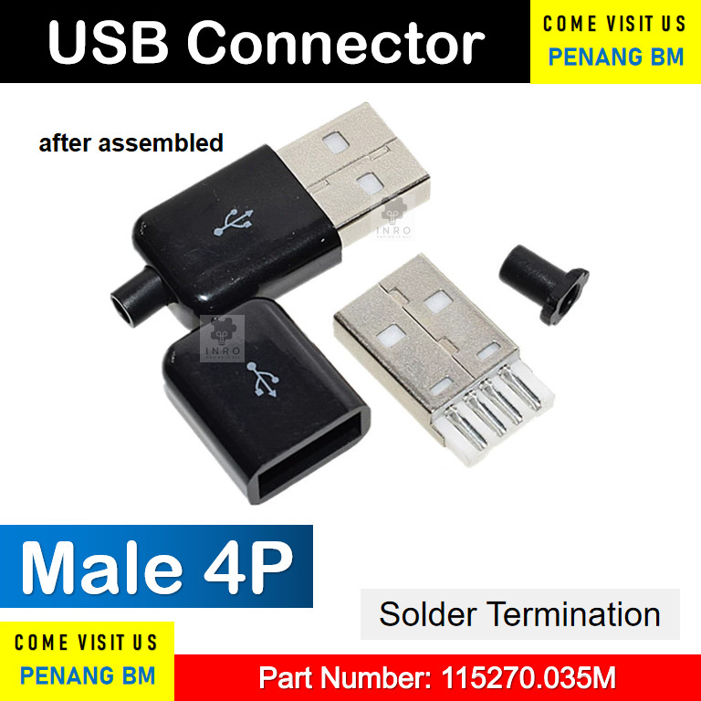 Penang BM USB 4P Connector USB ขั้วต่อชายขั้วต่อหญิง
