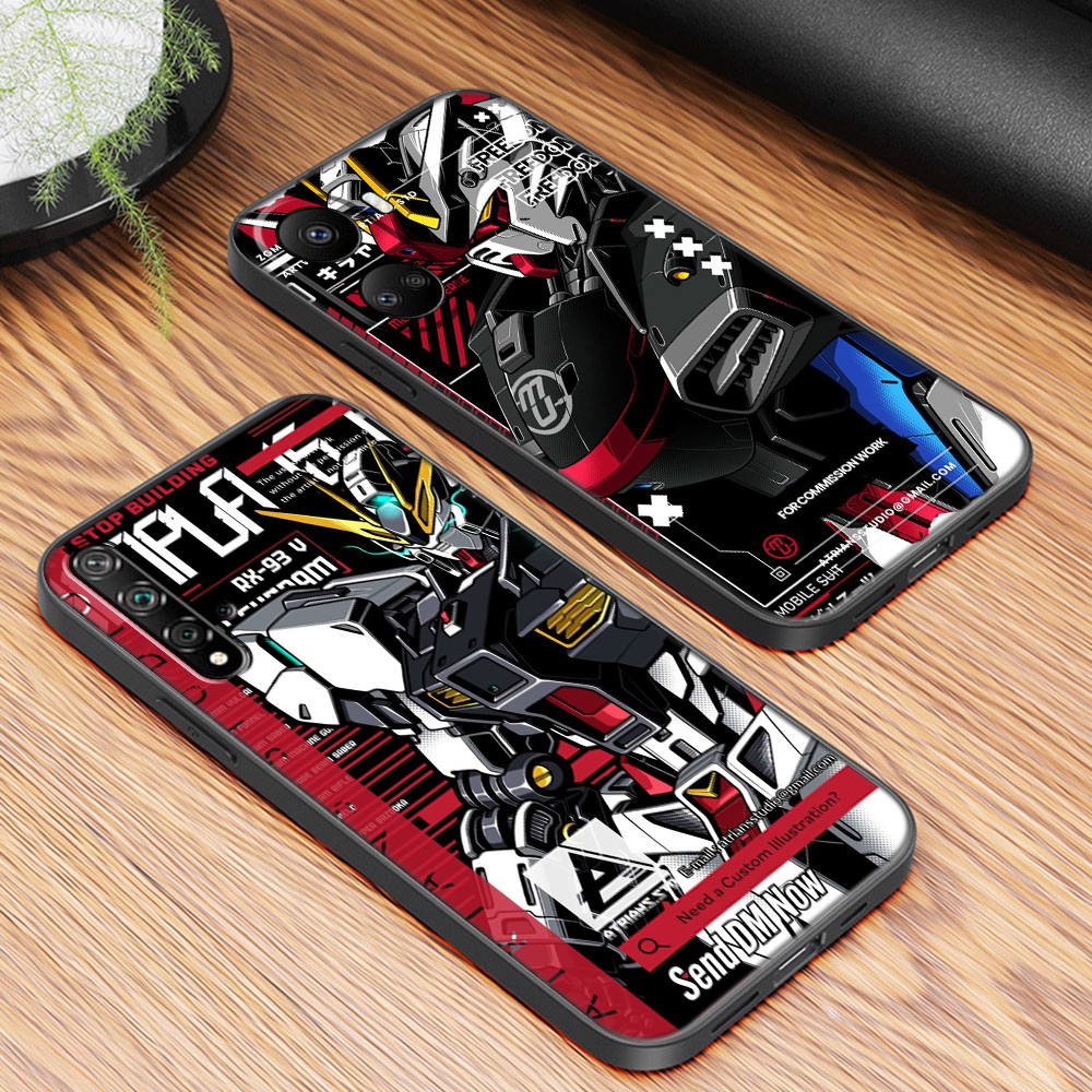 นุ่มสีดําtpuสีเคสโทรศัพท์สําหรับhuawei Nova Y61 10se Mate 10 20 50 P40 Pro Lite NH62 โทรศัพท์มือถือชุดGundam Anti fall design