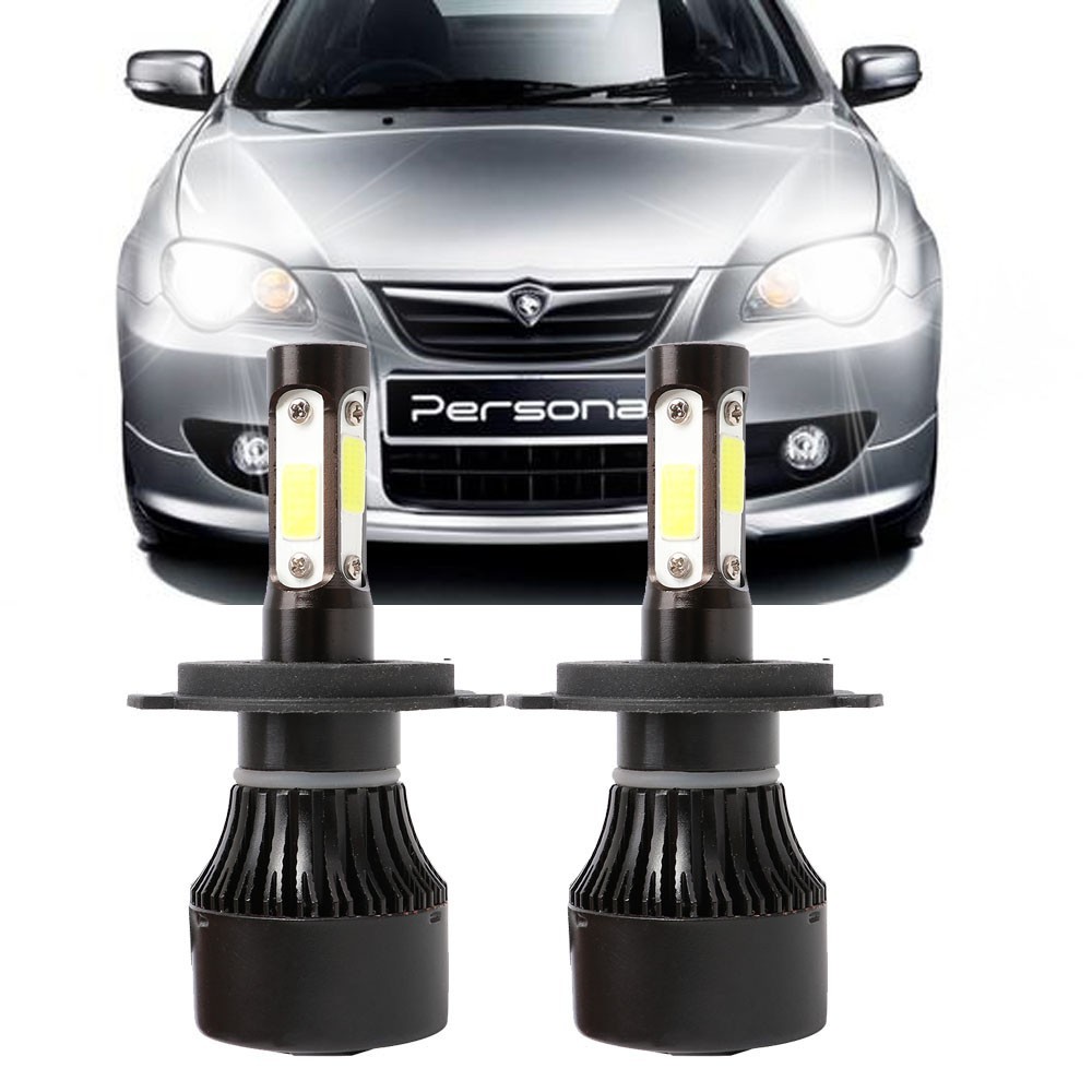 ในสต็อก 2PC 4Side LED ไฟหน้า H4 110W หลอดไฟสําหรับ Proton Persona ปี 2009 - 2015