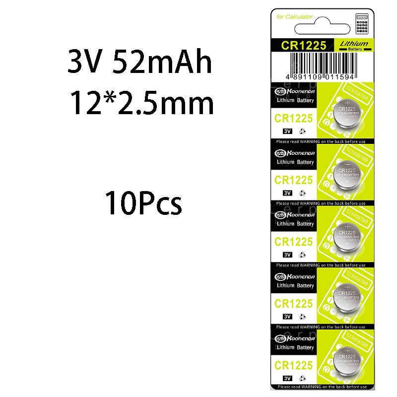 Δ 10Pcs 3V แบตเตอรี่ลิเธียม Cr1225 เข้ากันได้เป็นกลุ่ม Dl122