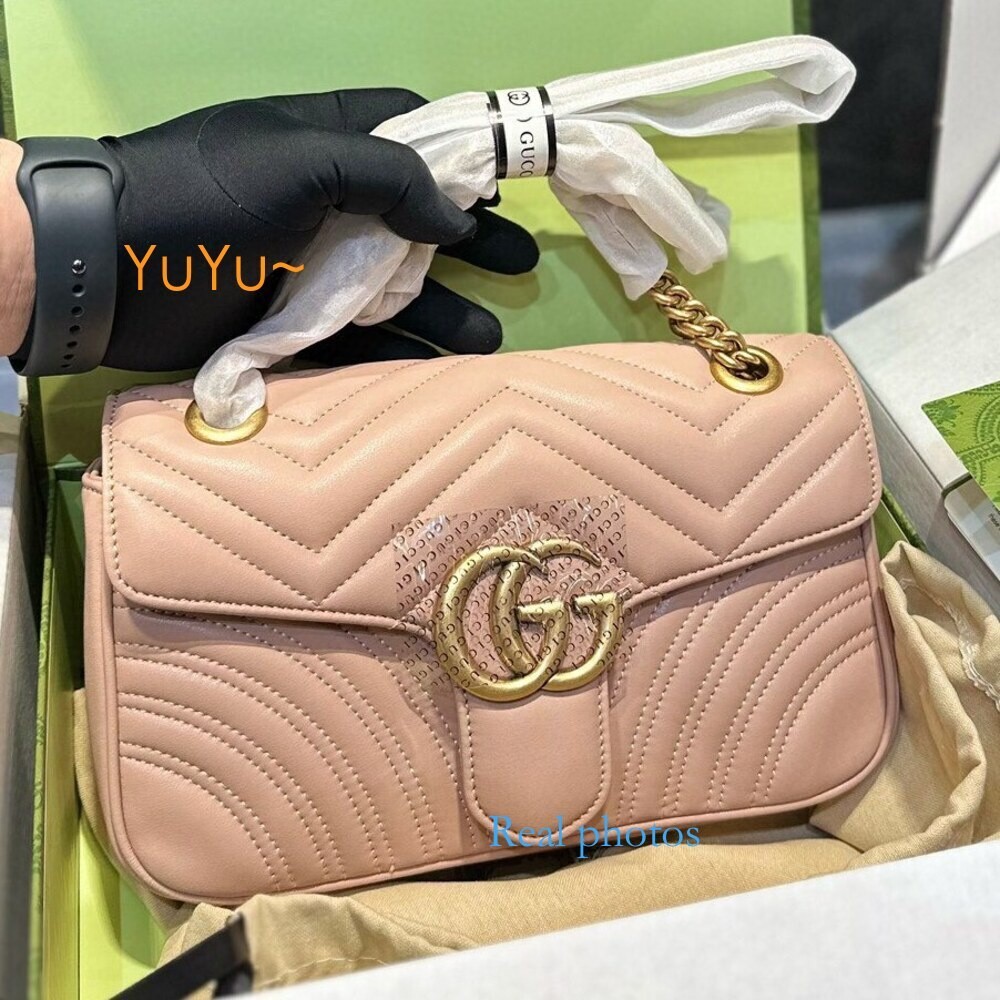 [yuyu 1: 1 Original Version] กระเป๋าถือ กระเป๋าสะพายไหล่ หนังแท้ ทรงสี่เหลี่ยม ขนาดเล็ก เข้ากับทุกก