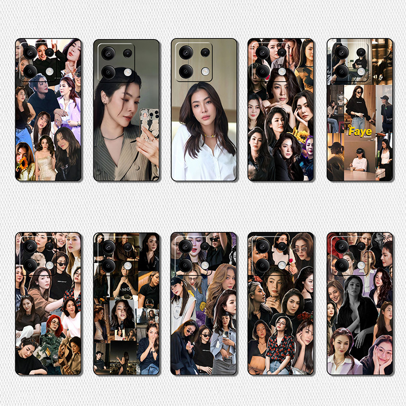 เคสโทรศัพท์สีดําแฟชั่นสําหรับ Redmi K60 K70 หมายเหตุ 7 8 Pro 8T HR28 Peraya Malisorn ฝาครอบ