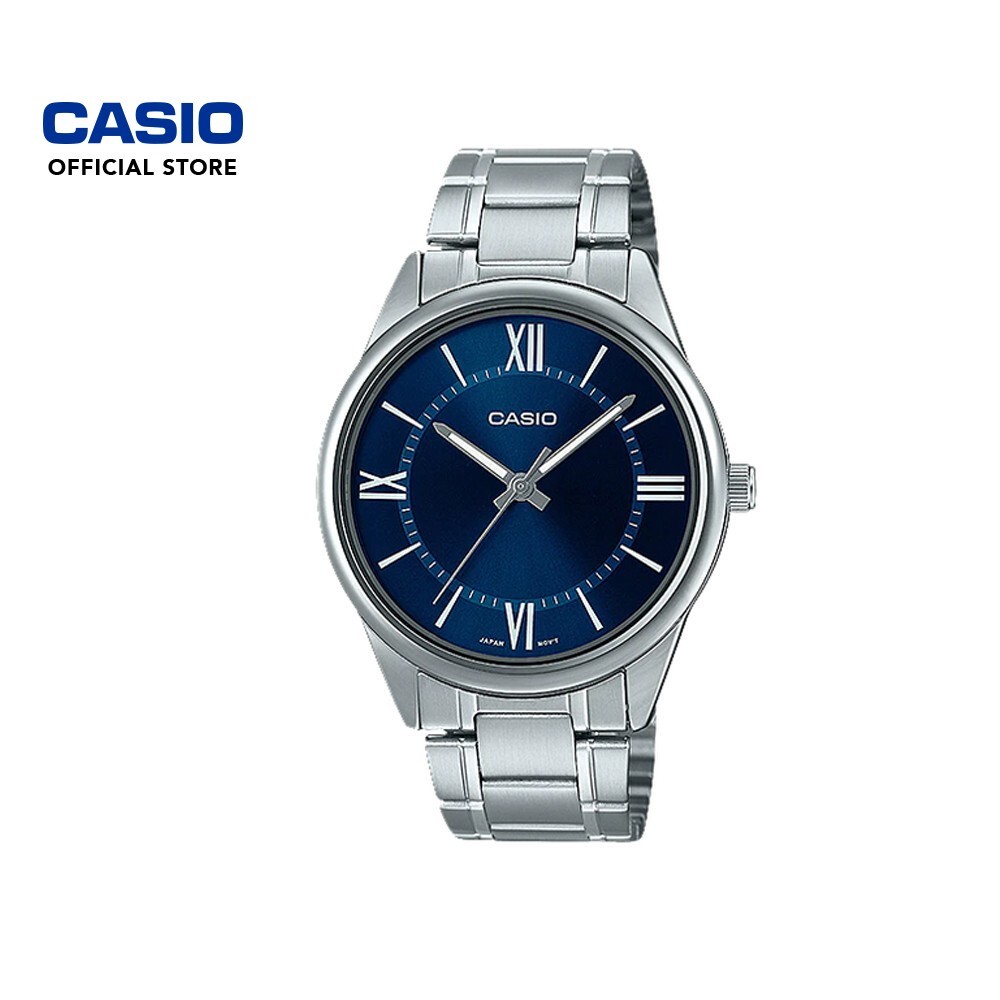 ในสต็อก Casio General MTP-V005D-2B5 Silver Stainless Steel Band Men Watch