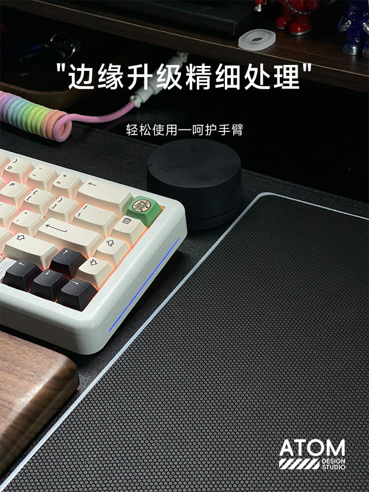 Atom แผ่นรองเมาส์กระจกนิรภัยมืออาชีพอัพเกรด Smooth FPS E-sports Game Desk Pad Home Pad