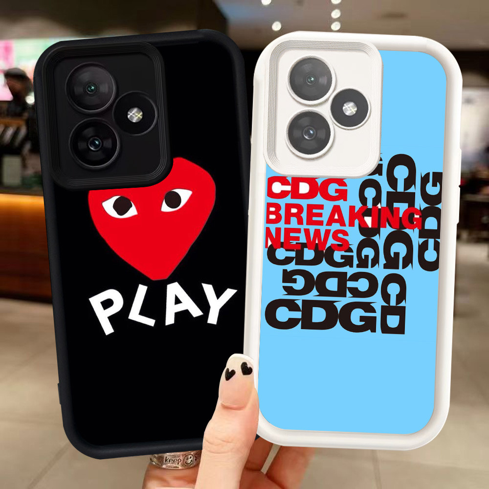 Z-8 CDG ปลอกสีขาวสีดําสําหรับ Realme C53 C61 หมายเหตุ 50 60 C51 กรณี