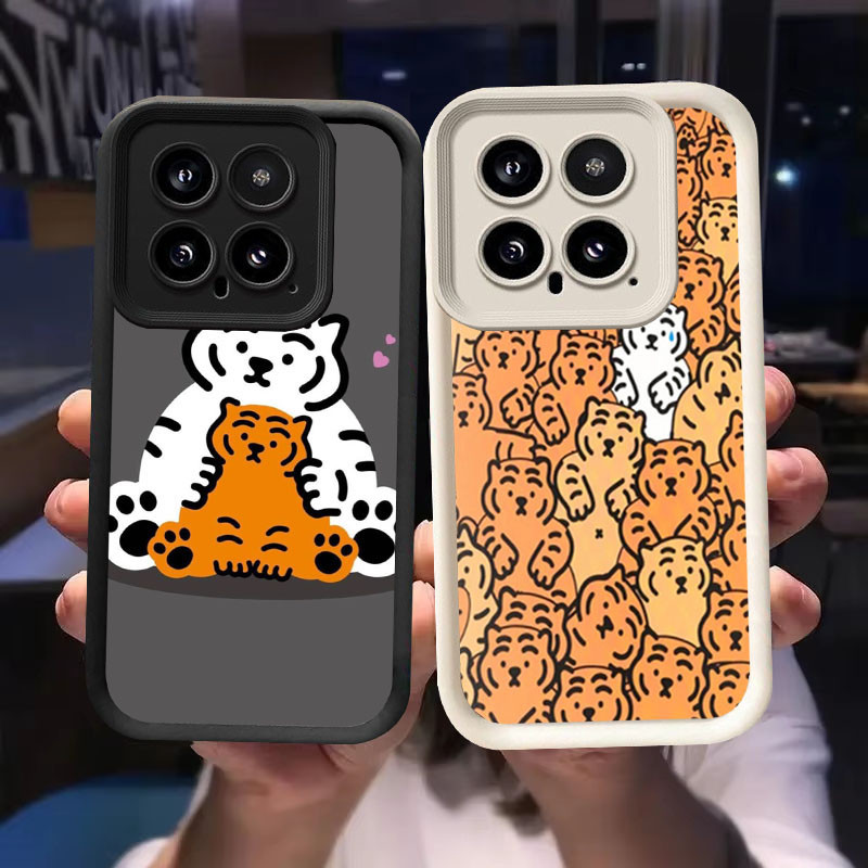 O-65 Tiger Case สําหรับ Xiaomi 13T 14 14T Pro สีดําและสีขาว