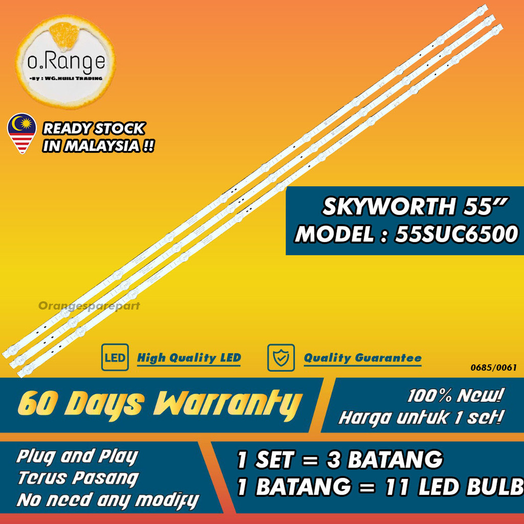 (TV 55SUC6500 LAMP) 55" SKYWORTH 55 INCH LED TV BACKLIGHT Mla9 " (โคมไฟ)